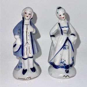 Vintage Pair Of 4-1/2” Porcelain Hand Painted Figurines.